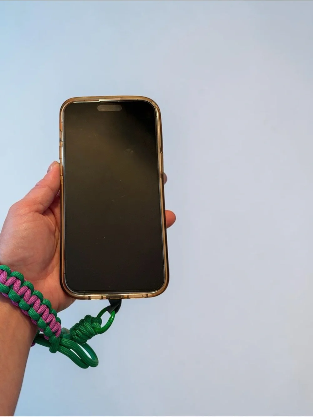 Paracord Phone Wrist Strap Bracelet | Purple & Green Adjustable Lanyard, NWOT